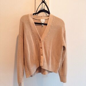 H&M Beige Button-Up Cardigan